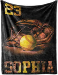 Custom Baseball Blanket for Baby Kids - Personalized Name and Number - Soft Warm and Fluffy Flannel Fabric Gift for Sports Lovers 40x50inch