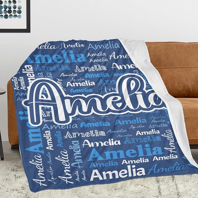 Dr.TOUGH Personalized Blanket for Adult Kids with Name Customized Blankets Personalized Throw Blanket for Christmas Birthday Gifts