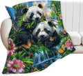 Panda Blanket Funny Pandas Gifts for Girls Boys Woman Kids Cute Panda Lover Bear Throw Blankets Soft Warm Fleece Flannel Plush Blankets for Bed Sofa Couch 40"x50"