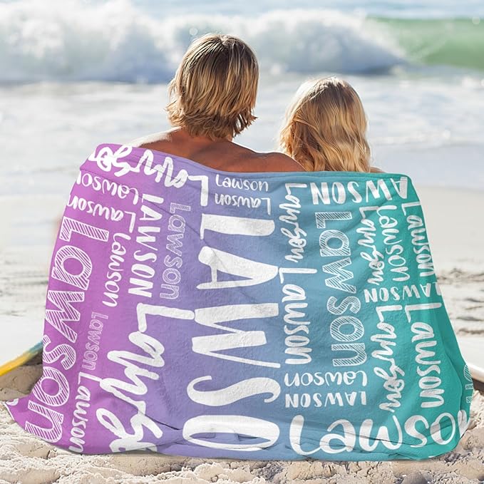 Dr.TOUGH Personalized Blankets with Name Customized Baby Blankets for Girls Boys Adults Monogrammed Blankets and Throws Christmas Birthday Mothers Valentines Day Gift (Z-Colorful 08, 30''×40'')