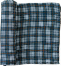 Mebie Baby Navy Plaid Muslin Cotton Swaddle Blanket, 47" x 47", Newborn to Toddler, Lightweight, Machine Washable
