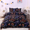 JSD Black Gamer Kids Duvet Cover Set Queen Size, 3 Piece Teens Printed Microfiber Comforter Cover with Pillow Sham Zipper Closure, Comforter Not Included