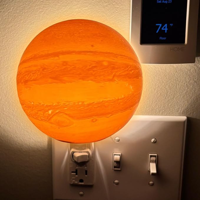 Moon Night Lights | Night Lamp LED Light | 3D Solar System NightLight, Planet Home Décor, Space Nursery, Kids Room, Space Gift, Birthday Gifts, Bedroom Decorations (Jupiter, 5 Inch)