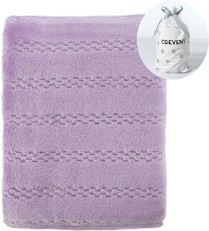 CREVENT 30''X40'' Lightweight Cozy Fluffy Warm Baby Blanket for Girls Infants Toddlers' Bedding Crib Cot Stroller, Baby Shower Birthday Newborn's Gift - Lavender