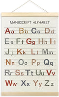 TLESKE Boho Alphabet ABC Chart Poster Hanger Frame, Homeschool Hanging Wall Art Decor for Toddlers Kids Classroom Nursery Playroom, Preschool Prek Learning Educational Prints Picture, 12x16