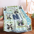Personalized Custom Panda Blanket Gifts for Kids Boys Girls with Name - Customized Panda Super Soft Lightweight Flannel Sheets Decor for Crib Nap Couch - 50"x60" for Teens