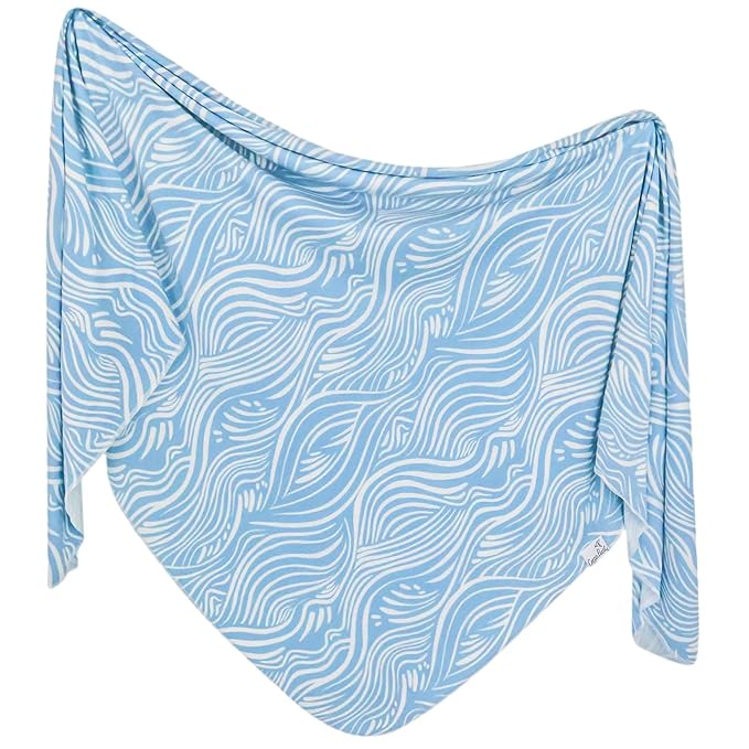 Copper Pearl Baby Swaddle Blanket - Premium Knit Baby Blanket, Large Soft Stretchy Receiving Blankets for Baby Boy and Girl, Swaddles for Newborn, Infant, and Toddler (Surf)
