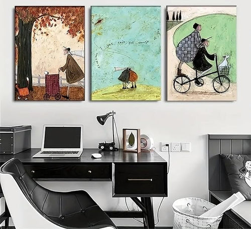 3pcs Framed Aesthetic Abstract Canvas wall art Natural Minimalist Posters Prints healing pictures wall decoration for Living Room Bedroom Bathroom Kitchen Office decoration