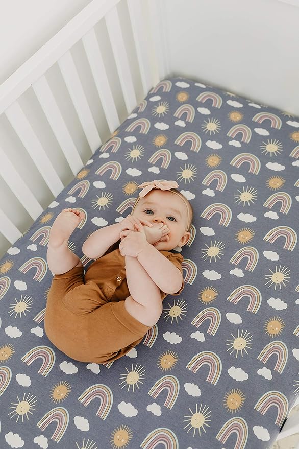 Copper Pearl Premium Knit Baby Crib Sheets for Standard Mattresses, Breathable and Soft, Fitted Crib Sheets for Boys and Girls, Hope