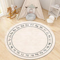 Children's Room Round Rug,3ft,Children's ABC Letter Educational Learning Round Rug, Non-Slip Washable Children's Room Play Rug, Suitable for Bedroom, Playroom, Boys and Girls Room Decoration