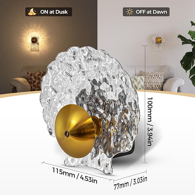 DORESshop LED Night Light, Night Lights Plug into Wall Dynamic RGB Color Changing NightLight, Dusk to Dawn Sensor Nightlights for Hallway, Bedroom, Bathroom, Stairway, Christmas Gift