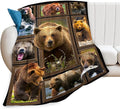 jerkboo Bear Blanket Throws Bear Gifts Bear Throw Blanket for Girls Women Kids Adults Soft Warm Cozy Fleece Blanket for Couch Sofa Bed 60""x50""