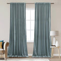 StangH Stone Blue Room Darkening Velvet Curtains Back Tab Thermal Insulated Drapes for Sliding Door Privacy Protect Dividers for Living Dining Room, W62 x L84, 2 Panels
