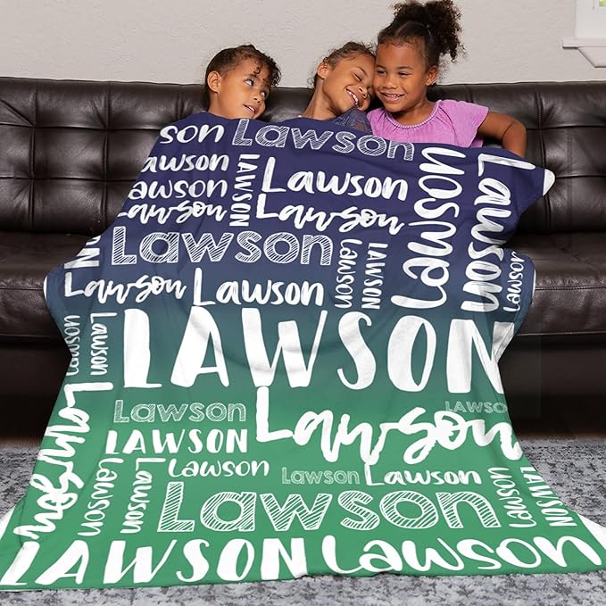 Dr.TOUGH Personalized Blankets with Name Customized Baby Blankets for Girls Boys Adults Monogrammed Blankets and Throws Christmas Birthday Mothers Valentines Day Gift (Z-Colorful 02, 40''×50'')
