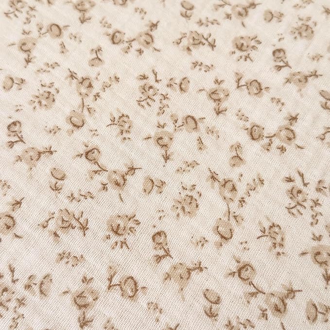 BuLuTu Muslin Duvet Cover for Queen Size Bed, Vintage Farmhouse Bedding Camellia Floral Quilt Cover with Ruffles, Soft Cotton Comforter Cover 90"x90", Zipper & Corner Ties, No Pillow