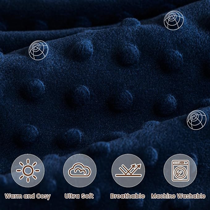 david's kids Micro Fleece Minky Baby Blanket for Boys with Double Layer and Soothing Raised Dots, Breathable and Soft Lightweight Receiving Blanket for Newborns, 50x60 Inches, Dinosaur