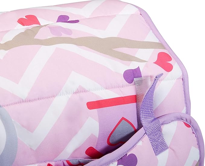 EVERYDAY KIDS Nap Mat with Removable Pillow - Carry Handle with Straps Closure, Rollup Design, Soft Microfiber for Preschool, Daycare, Travel Sleeping Bag - Sweet Owls - Ages 3-6 Years