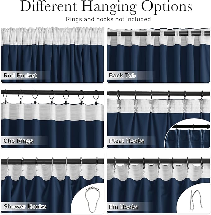 StangH Blue Velvet Curtains - Navy Blackout Curtains for Bedroom Back Tab Thermal Insulated Noise Reducing Window Drapes for Living Room, W52 x L84, 2 Panels