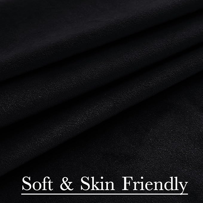 StangH Black Theater Curtains 132 inches Long High Ceiling Tall Blackout Curtains Back Tab Thermal Insulated Window Door Drapes for Living Room Office, W52 x L132, 2 Panels