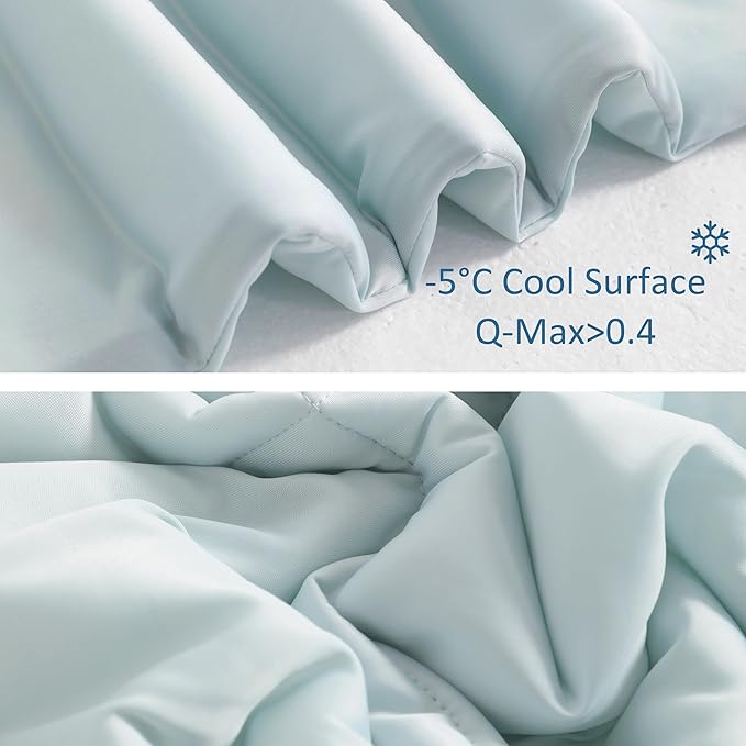 NTBAY Cooling Blanket King, 104x90 Inches - Lightweight Summer Bed Blanket for Hot Sleepers, Japanese Double-Sided Q-Max 0.45 Cooling Fabric, Aqua