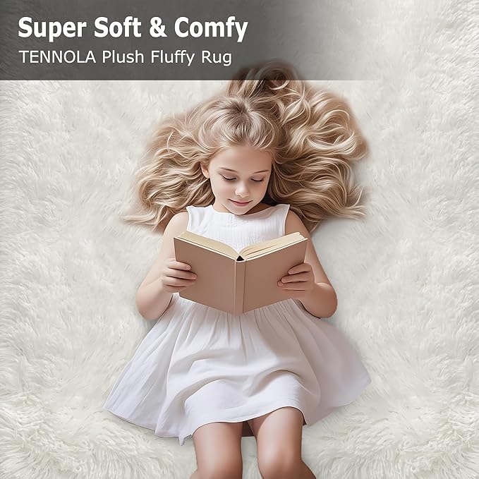 Soft White Fluffy Rugs for Living Room 5x8 Area Rug Shaggy White Carpet for Bedroom Cute Plush Fuzzy Rug for Kids Room Girls Bedroom Nursery Playroom Dorm Home Decor