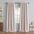 MYSKY HOME 100% Blackout Plaid Linen Curtains 95 Inches Long Double Layer Farmhouse Thermal Insulated Checkered Patterned Drapes Rod Pocket Back Tab for Living Room Girls Room, 2 Pcs, 52" Wide, Pink