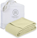 Threadmill Luxury Cotton Blankets for Twin Size Bed | All-Season 100% Cotton Twin Blanket for Bed | Aster Jacquard Lightweight, Soft & Cozy Coverlet, 350GSM, 68x90 inches | Sage Green