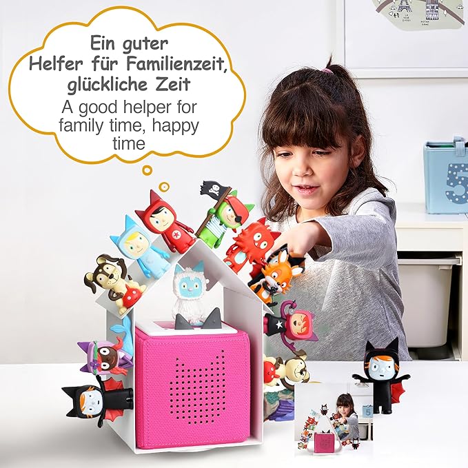For Tonies Box Shelf,for Tonie Shelf Magnetic house shaped shelf adhesive Metal Plate Tonie Storage Shelf for 35 tonie figurines tonie display, for Kids Play Room, Wall-Mounted and Desktop Placement.