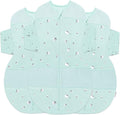 Happiest Baby SNOO Sleep Sack - 100% Organic Cotton Baby Swaddle Blanket - Doctor Designed Promotes Healthy Hip Development - 3-Pack Bundle (Teal Planets, S, M, L)