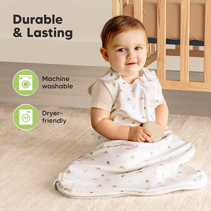 2-Pack Organic Baby Sleep Sacks, 100% Cotton - Soft & Breathable 0.5TOG Baby Wearable Blanket, Toddler Sleeping Sack 0-6 months, Easy to Wear Transitional Swaddles for Newborns, Infants (Nordic, S)