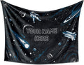Personalized Space Blanket for Kids | Rocket Ship Sleeping Throw Blanket | Custom Kids Blanket | Soft Warm Blanket | Travel Blanket | Baby Blanket for Boys and Girls (Space V4, Fleece - 60x80)