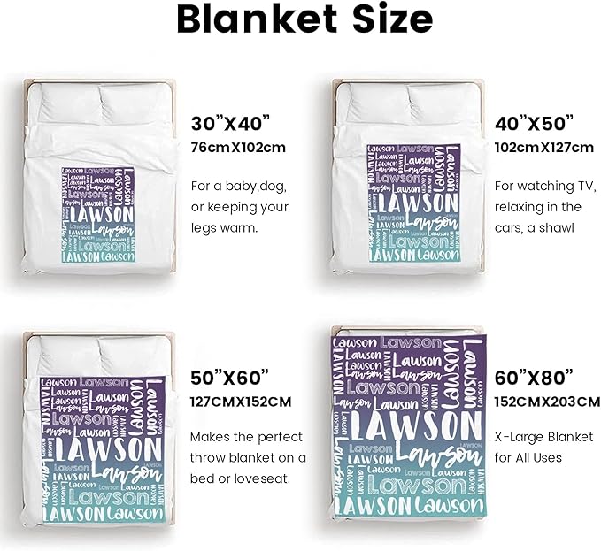 Dr.TOUGH Personalized Blankets with Name Customized Baby Blankets for Girls Boys Adults Monogrammed Blankets and Throws Christmas Birthday Mothers Valentines Day Gift (Z-Colorful 06, 30''×40'')