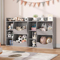 Kids Bookshelf, 32" 3-Tier Toy Storage Cabinet, Wooden Cube Storage Organizer with 5 Cubes and Spacious Top Shelf for Children's Room, Playroom, Hallway, Kindergarten, Bedroom, Playroom