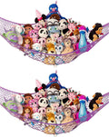 Lilly's Love Stuffed Animal Hammock | Corner Hanging Organizer, Toy Storage, Stuffed Animal Storage Net | Made from Quality Fishing Net, Holds 12lbs | 67"x47"x47" (Purple, 2 Pack)
