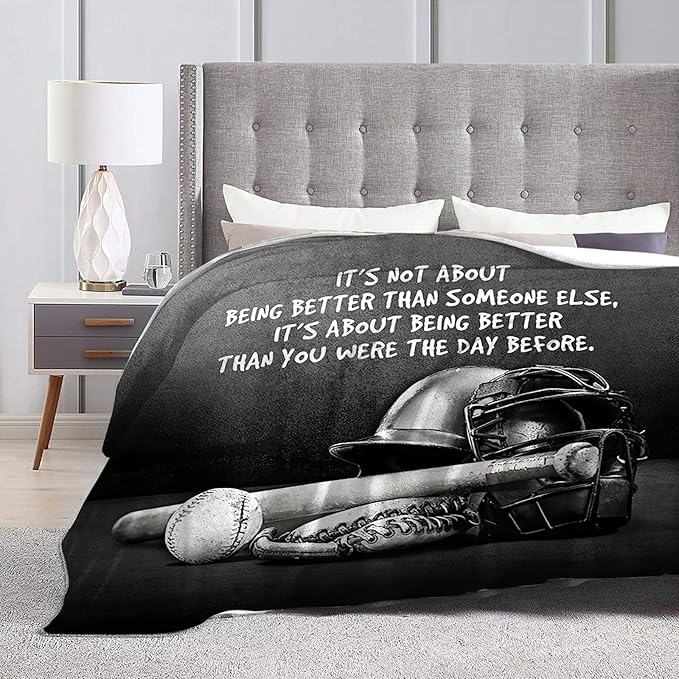 Tijuboni Baseball Sports Throw Blanket Baseball Gifts for Boys Girls Men Women Kids Adults Soft Flannel Fleece Blanket for Couch Sofa Bed Home Decor 60"x80"