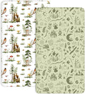 Pack and Play Sheets 2 Pack, Fitted Jersey Knit Mini Crib Sheets for Baby Boys and Girls, Compatible with Graco Pack N Play and Mini Crib Mattress (Bear Tracks, Pack N Play/Mini Crib Sheets)