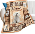 Bichon Frise Dog Print Blanket Best Dog Pet Animal Throw Blankets for Couch Sofa Stuff Decor Gifts Lightweight Soft Cozy Fleece Plush Warm Flannel Bedding for Lover Man Woman Teen Adults 60"x80"