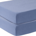 MOZAH Organic Muslin Crib Sheets, Soft and Breathable Bedding for Baby Girls or Boys, Snug Fitted Sheet for Standard Cribs & Toddler Mattresses, 2 Pack, Blue