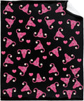 Thuswarm Cute Uterus Heart Flannel Throw Blanket Warm Cozy Soft Funny Print Blankets for Bed Couch Sofa Room Decoration Gifts 50"×40" Small for Kid