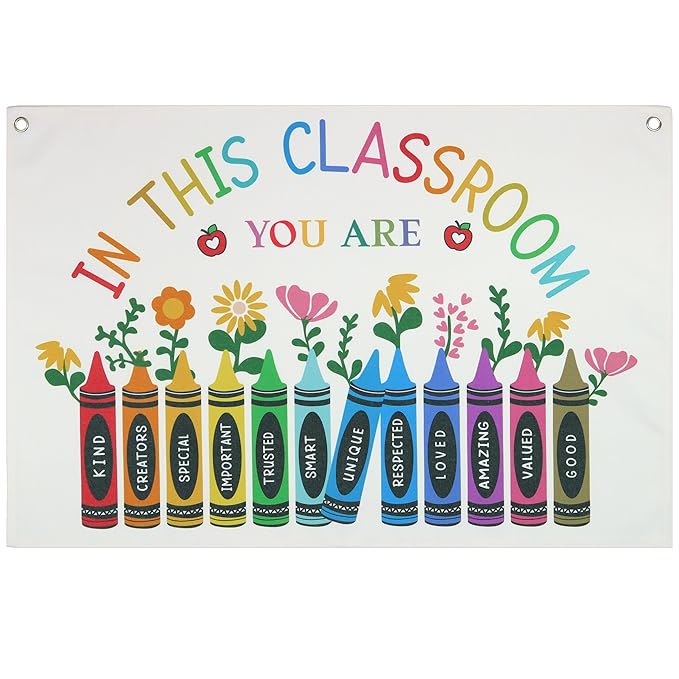 Classroom Boho Rectangular Banner Flag Wall Art Decor Gift for Teacher Boy Girl Kid Teen,Classroom Nursery Playroom Reading Room Bedroom Decor Decor-in This classroom-Birthday Christmas Gift