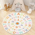Children's Round Colorful ABC Rug,6ft,Soft Fluffy Alphabet Educational Rug, Non-Slip Washable Children's Crawling Game Rug Carpet for Boys Girls Bedroom Playroom Nursery Decoration