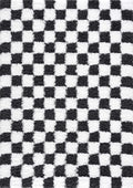 BoutiqueRugs Atira Black and White Modern Checkered Shag - High Pile Fluffy Shaggy Carpet -Kids Room, Nursery, Living Room, Bedroom, Playroom, Dorm Room - White, Black - 4' x 6'
