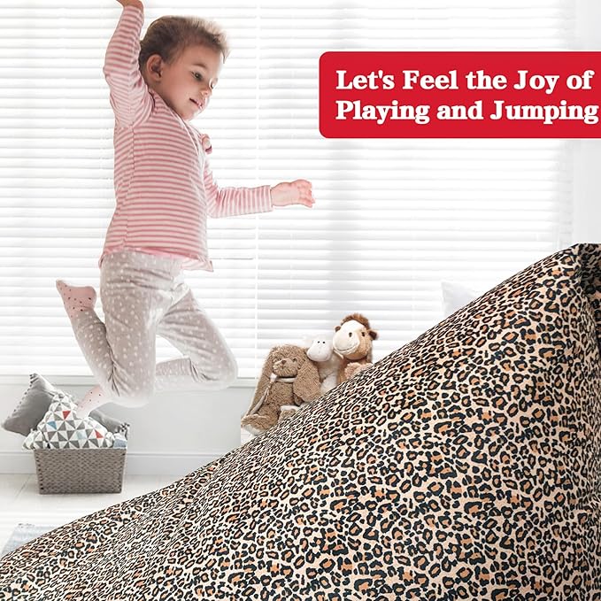 Jorbest Stuffed Animal Storage Bean Bag Chair Cover for Kids and Adults, Luxury Velvet Bean Bag Stuffed Animal Storage, Leopard Print Covers Only without Filling (200 L/52 Gal)
