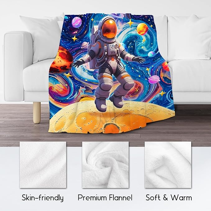 Blankets for Boys - Planet Blanket for Kids/Toddler- Comfy Cozy Flannel Throws for Couch, Room Decor - 30"x40"