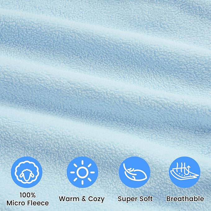 david's kids 3 Pack Warm Micro Fleece Baby Sleep Sack 12-18 Months, Soft Baby Wearable Blankets with 2-Way Zipper, Comfy Winter Sleeping Bags for Toddler Boys, Large Size, Snow White & Grey & Blue
