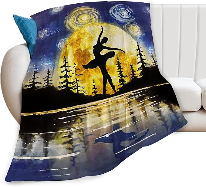 Ballet Blanket Dance Gifts for Girls Dancer Boys Woman Kids Dance Lover Throw Blankets Soft Blanket Warm Fleece Flannel Plush Blankets for Bed Sofa Couch 40"x50"