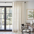 jinchan Beige Linen Blend Curtain 96 Inches Length 1 Panel for Bedroom Living Room, Floor to Ceiling 84 Inches Wide Natural Farmhouse Drape with Rod Pocket Back Tab (84W x 96L, Ecru)