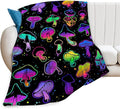 Colorful Mushroom Gifts and Decor - Soft Warm Cozy Fleece Mushroom Blanket for Girls, Women, Kids, Adults - 80"x60"