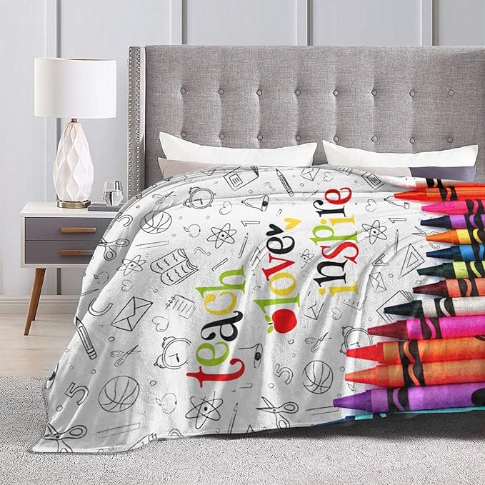 Teacher Blanket Best Teacher Throw Blanket Super Soft Flannel Lightweight Fluffy Plush Cozy Fuzzy Fleece Appreciation Decor Gifts Blanket for Dog Lover Kids Boys Adults Man for Bed Sofa 60"X80"