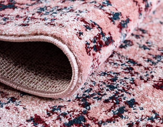 Rugs.com Charleston Collection Rug – 5' x 8' Pink Low-Pile Rug Perfect for Living Rooms, Large Dining Rooms, Open Floorplans